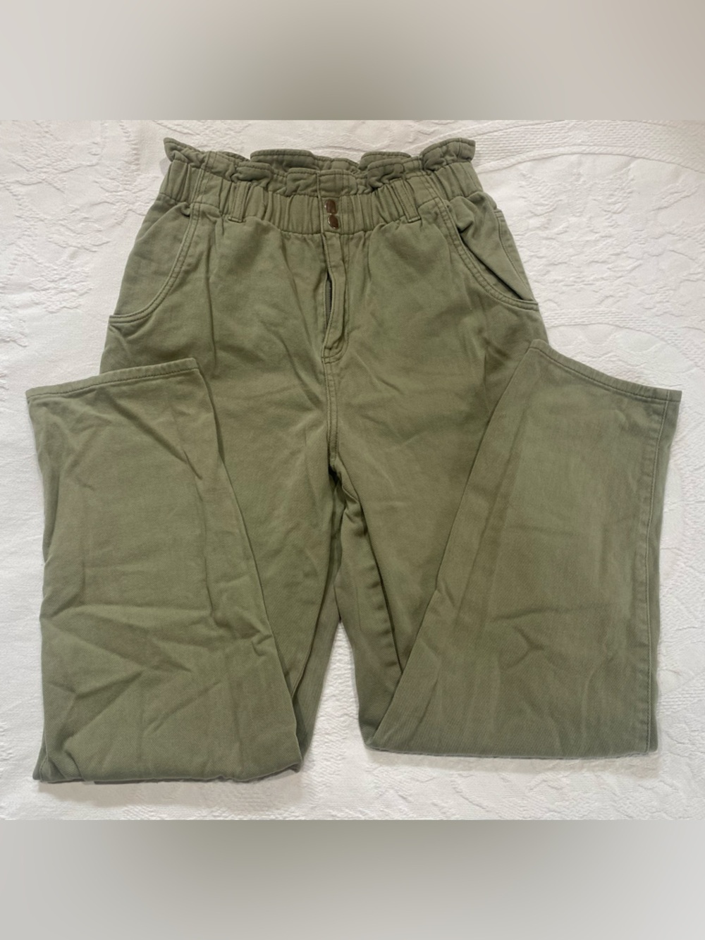 H&M Olive Green Straight-Leg Pants